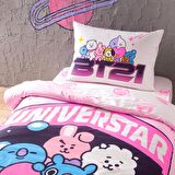 Taç Lisanslı BT21 Universtar Pamuk Tek Kişilik Nevresim Takımı