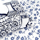 Linens Allday Tuscan Pamuk Saten Çift Kişilik Nevresim Takımı Mavi