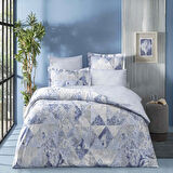 Linens Elation Pamuk Saten Çift Kişilik Nevresim Takımı Mavi