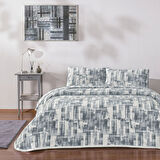 Taç Baskılı Jamie Çift Kişilik Pike Takımı Gri