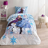 Taç Lisanslı Disney Frozen Winter Tek Kişilik Pamuk Yorgan Seti