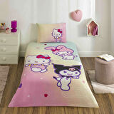 Taç Lisanslı Hello Kitty & Friends Pamuk Tek Kişilik Nevresim Takımı