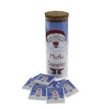 24 Adet Cam Tüpte Yılbaşı Çikolatası Madlen Baskılı Noel Baba
