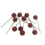 10 Adet Berry Çiçek Tekli Strafor İnci Kırmızı