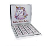 48 Adet Etiketli Unicorn Madlen Çikolata Bebek