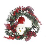 Yılbaşı Kapı Süsü 30cm Peluş Kardan Adam Kafalı