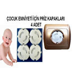 Çocuk Koruma Priz Kapağı 4 Adet Priz Emniyet Kapağı