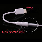 Type-C 3.5mm Kulaklık Dönüştürücü Aparat Aux Çevirici Adaptör