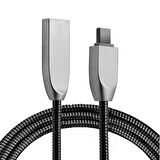 Ally Usb Type-C Zinc Alloy Dayanıklı 2,4 A Metal Usb Kablo