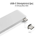 5in1 Usb-C Hub 3.0 Type-C Şarj Kart Okuyucu Type-C Adaptör (Gümüş)
