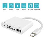 Polham İphone ve İpad için TF, SD, Hafıza Kart, USB Okuyucu Adaptör, Klavye, Kamera Adaptörü