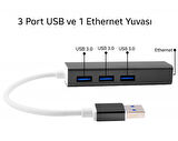 Gigabit Usb 3 Port Usb 3.0 Çoklayıcı Ve Eternet Adeptörü