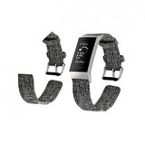 Fitbit Charge 3 Canvas Nylon Kayış Kordon (s Beden)