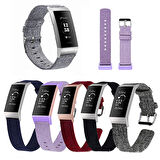 Fitbit Charge 3 Canvas Nylon Kayış Kordon (s Beden)