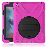 Ally İPad 2-İPad 3-İPad 4-Shockproof 3 Katmanlı Standlı Zırh Kılıf PEMBE