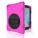 Ally İPad 2-İPad 3-İPad 4-Shockproof 3 Katmanlı Standlı Zırh Kılıf PEMBE