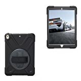 Ally İpad Pro 10.5, 3 Katmanlı Standlı Zırh Kılıf-Shockproof Case SİYAH