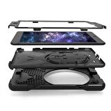 Ally İpad Pro 10.5, 3 Katmanlı Standlı Zırh Kılıf-Shockproof Case SİYAH