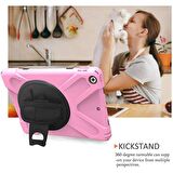 Ally İpad Pro 10.5, 3 Katmanlı Standlı Zırh Kılıf-Shockproof Case PEMBE