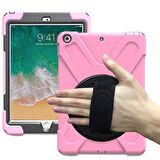 Ally İpad Pro 10.5, 3 Katmanlı Standlı Zırh Kılıf-Shockproof Case PEMBE