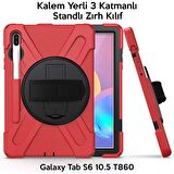 Ally Sm Galaxy Tab S6 10.5 T860 Shockproof 3 Katmanlı Standlı Zırh Kılıf Kalem Yerli