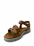 230 Kız Çocuk Hakiki Deri Sandalet
