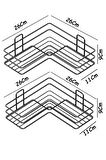 Yapışkanlı 2 Adet Banyo Köşeliği Köşe Rafı Duş Şampuanlık Duvar Düzenleyici OrganizerRaf Siyah Metal