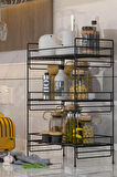 3 Katlı Mutfak Rafı Banyo Dolabı Çok Amaçlı Düzenleyici Baharatlık Masa Üstü Tezgah Raf Organizer