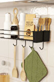 Yapışkanlı Büyük Boy Askılı Mutfak Rafı Tezgah Duvar Düzenleyici Organizer