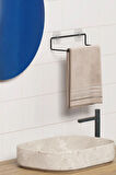 Yapışkanlı Havluluk Siyah Havlu Askısı Metal Havlu tutacağı Banyo Mutfak Havluluğu Minimal Tasarım