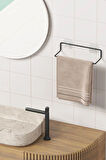 Yapışkanlı Havluluk Siyah Havlu Askısı Metal Havlu tutacağı Banyo Mutfak Havluluğu Minimal Tasarım