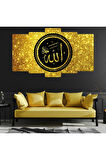 Zevahir 5 Parça Mdf Allah Lafzı Tablo