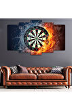 5 Parça Mdf Alevli Dart Tablo