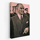 Atatürk Portre Tablosu Mustafa Kemal Atatürk Dikdörtgen Dekoratif Kanvas Tablo-FH-132