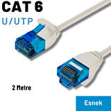 IRENIS 2 Metre CAT6 U/UTP Esnek Kablo, Beyaz