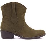 Sail Lakers - Haki Nubuk Fermuarlı Kadın Bot