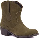 Sail Lakers - Haki Nubuk Fermuarlı Kadın Bot