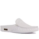 Sail Lakers - Beyaz Deri Erkek Ev Terliği