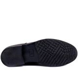 Sail Laker's Küt Burun Orta Topuk Bağcıklı Soğuk Havaya Dayanıklı Günlük Siyah Klasik Bot Deri