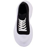 Siyah Renk Yüksek Tabanlı Bağcıklı Kadın Sneaker