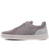 Sail Lakers - Gri Deri, Nubuk Erkek Sneaker