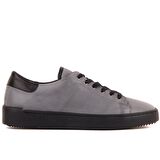 Sail Lakers - Gri Deri Bağcıklı Erkek Sneaker 
