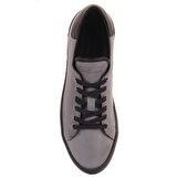 Sail Lakers - Gri Deri Bağcıklı Erkek Sneaker 