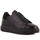 Sail Lakers - Siyah Deri Bağcıklı Erkek Sneaker