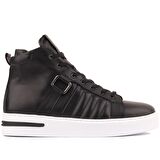 Sail Lakers - Siyah Deri Bağcıklı Erkek Sneaker Bot
