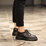 Sail Lakers - Siyah Deri Kroko Detaylı Bağcıklı Erkek Sneaker