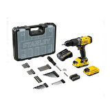 Stanley Fatmax Scd718D2Ka 18V 2Ah V20 Çift Akü Darbeli Matkap + 100 Parça Aksesuar Uç Seti