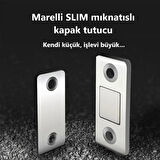 Marelli SLIM mıknatıslı kapak tutucu kapı, çekmece tutucu, çıt çıt 5 adet