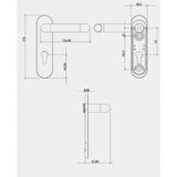 Gömme kilitli panik bara uygun HFT66M modeli siyah yangın kapısı dış kolu