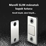 Marelli SLIM mıknatıslı kapak tutucu kapı, çekmece tutucu, çıt çıt 1 adet